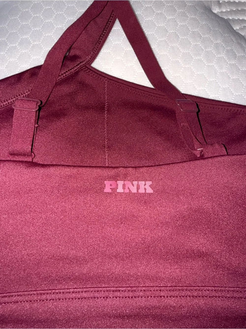 35. PINK Women’s One-Shoulder Bralette - Deep Burgundy